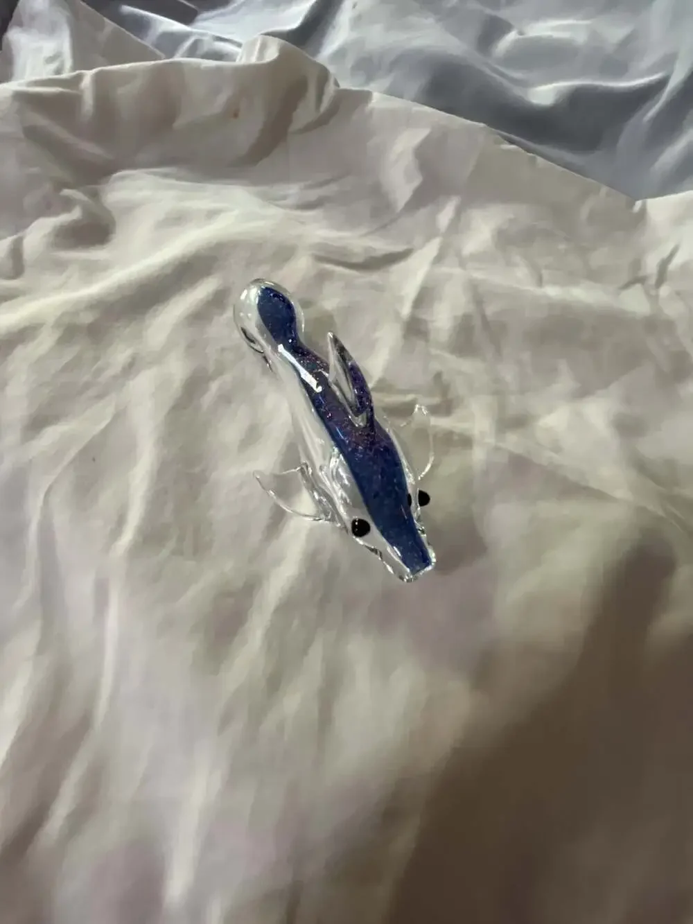 Artisan Hand-Blown Glass Dolphin  Piece for collectors